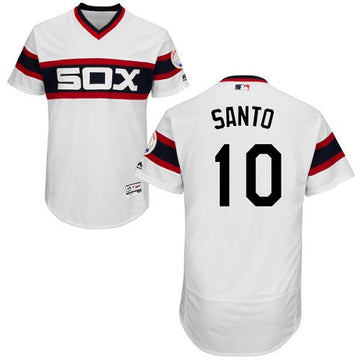 Ron Santo Chicago White Sox white Cooperstown jersey