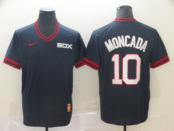 Yoan Moncada Chicago White Sox navy Throwback jersey