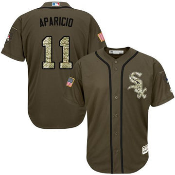 Luis Aparicio Chicago White Sox green Salute To Service jersey