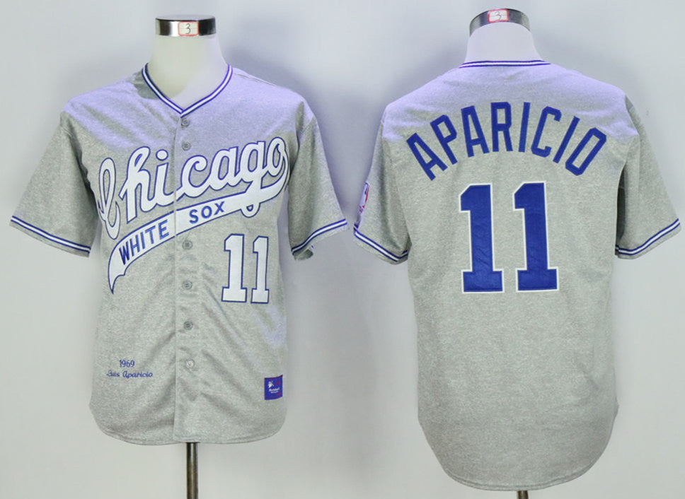 Luis Aparicio Chicago White Sox grey Throwback jersey