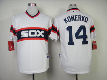 Konerko Chicago White Sox white Throwback jersey
