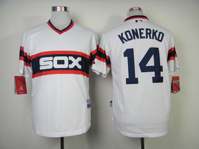 Konerko Chicago White Sox white Throwback jersey