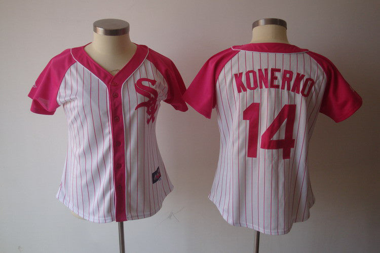 Konerko Women Chicago White Sox pink Fashion jersey