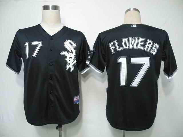 Flowers Chicago White Sox black jersey