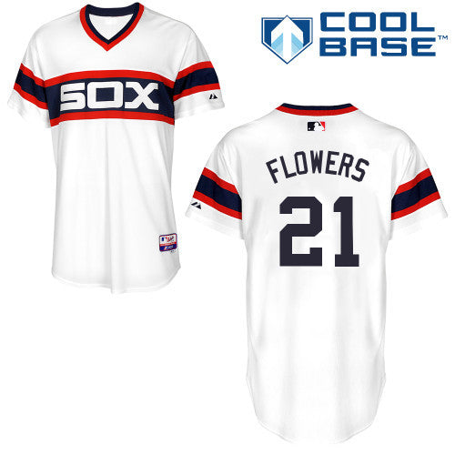 Flowers Chicago White Sox white jersey