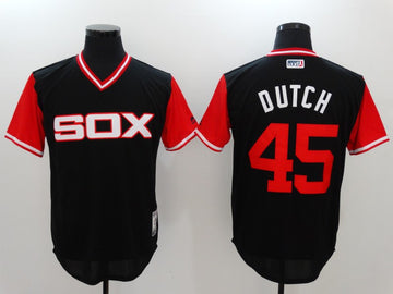 Derek Holland Dutch Majestic Chicago White Sox black jersey
