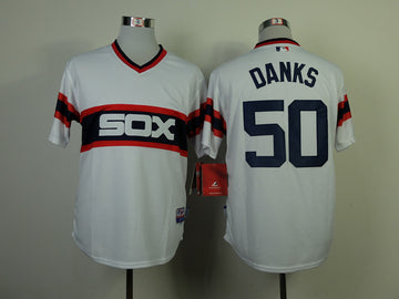 Danks Chicago White Sox white Throwback jersey