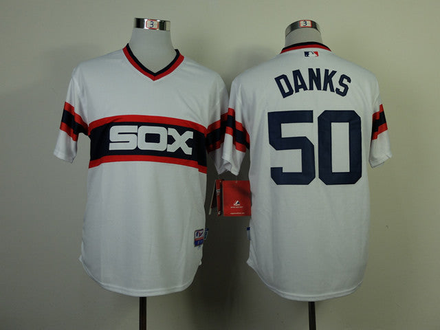 Danks Chicago White Sox white Throwback jersey