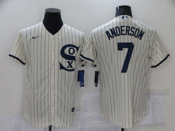 Tim Anderson Chicago White Sox cream jersey