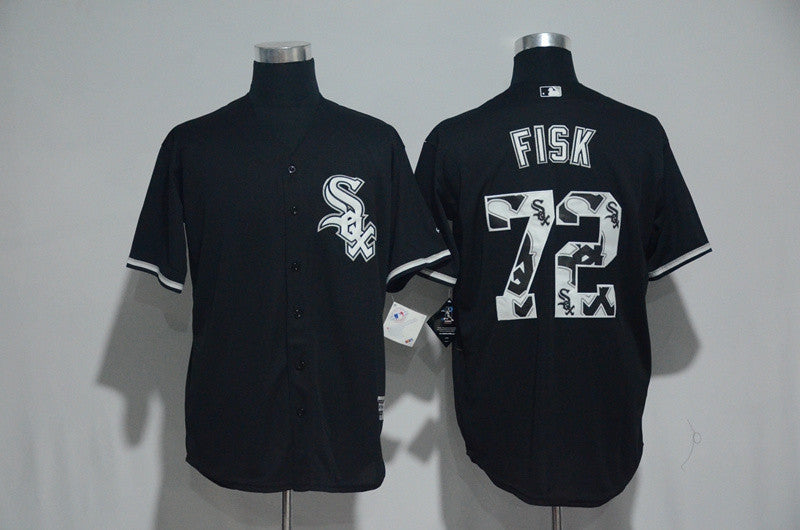 Carlton Fisk Chicago White Sox black jersey