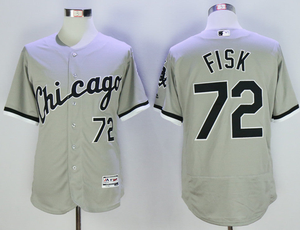Carlton Fisk Chicago White Sox grey jersey
