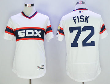 Carlton Fisk Chicago White Sox white Cooperstown jersey
