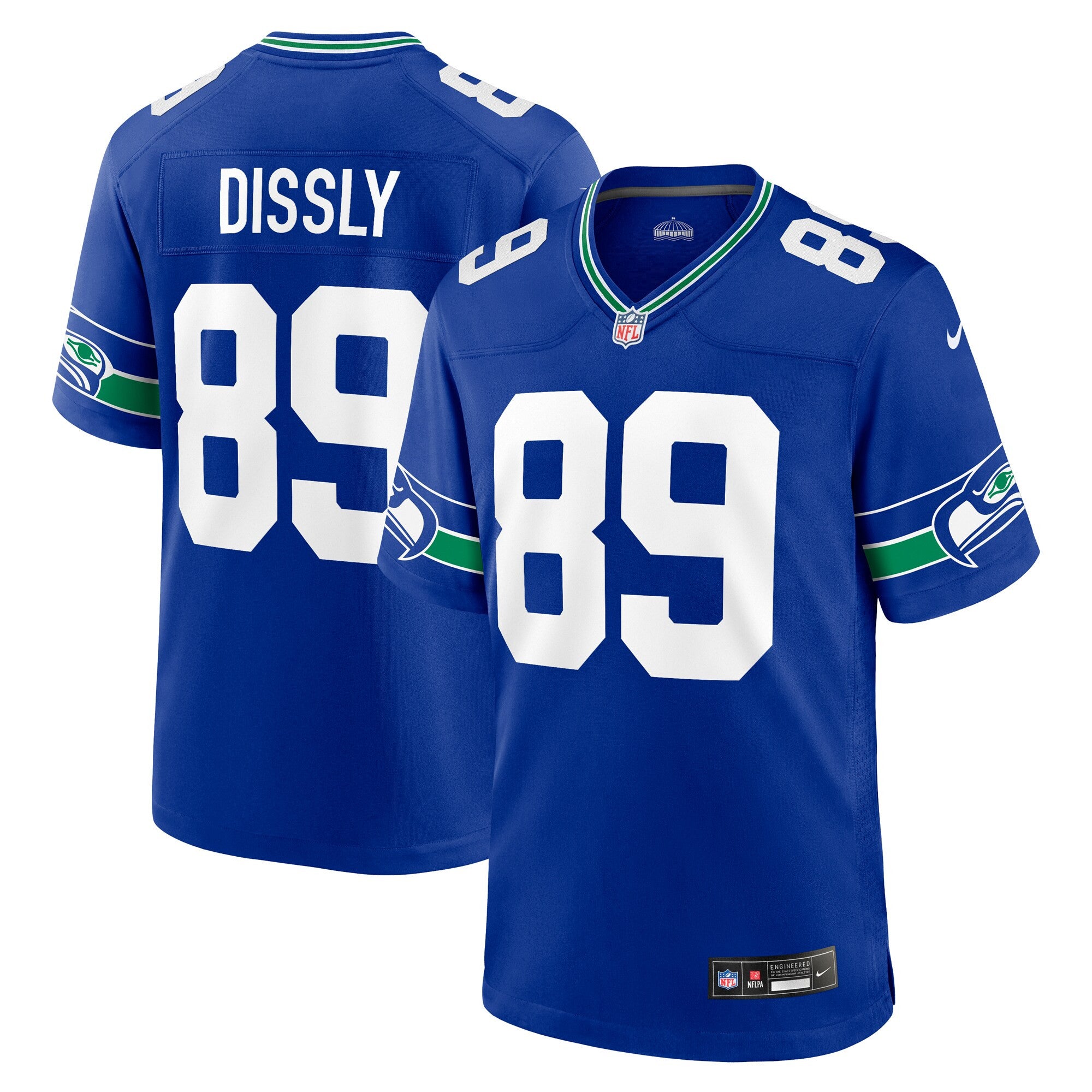 Will Dissly Seattle Seahawks royal Throwback jersey