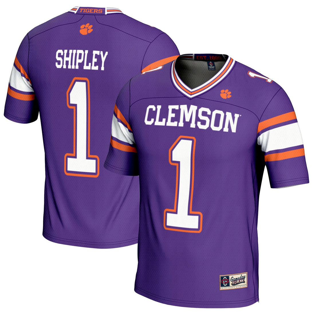 Will Shipley Clemson Tigers purple jersey
