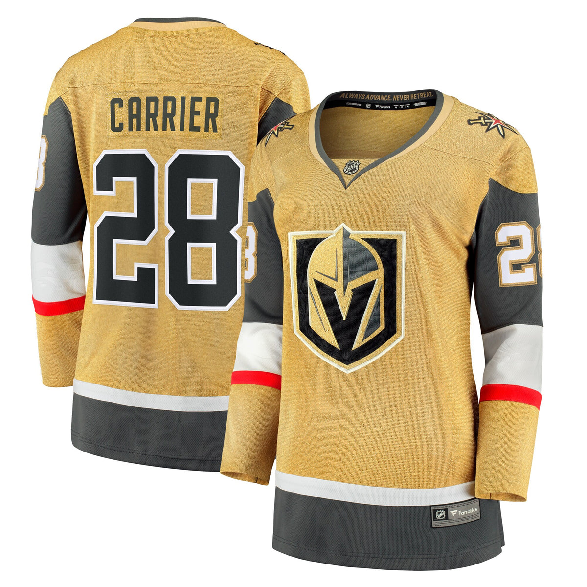 William Carrier Vegas Golden Knights gold Home jersey