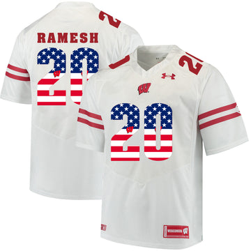 Austin Ramesh Wisconsin Badgers white jersey