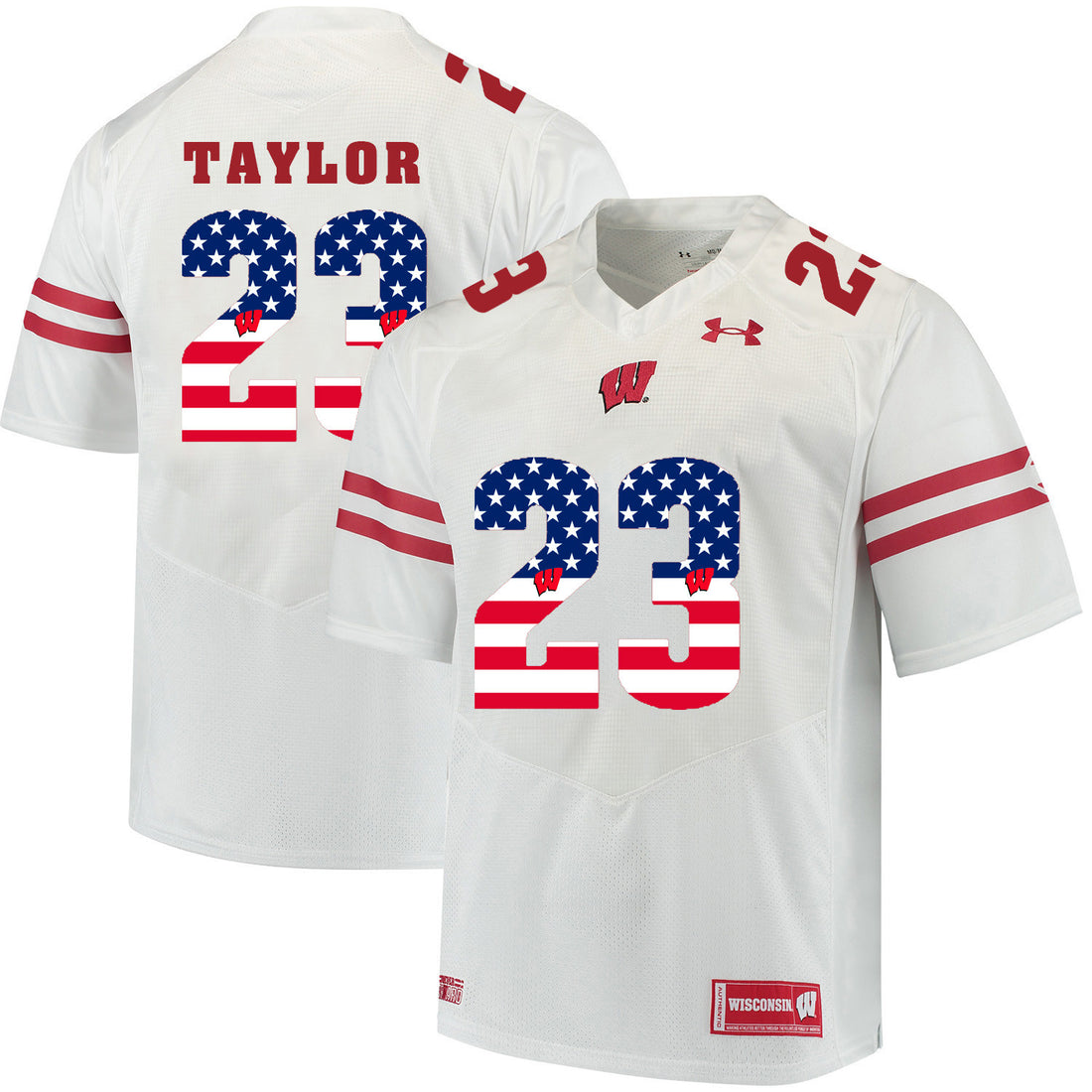Jonathan Taylor Wisconsin Badgers white jersey