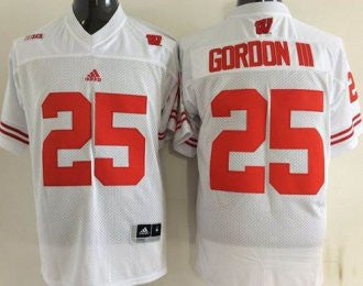 Melvin Gordon III Wisconsin Badgers white jersey