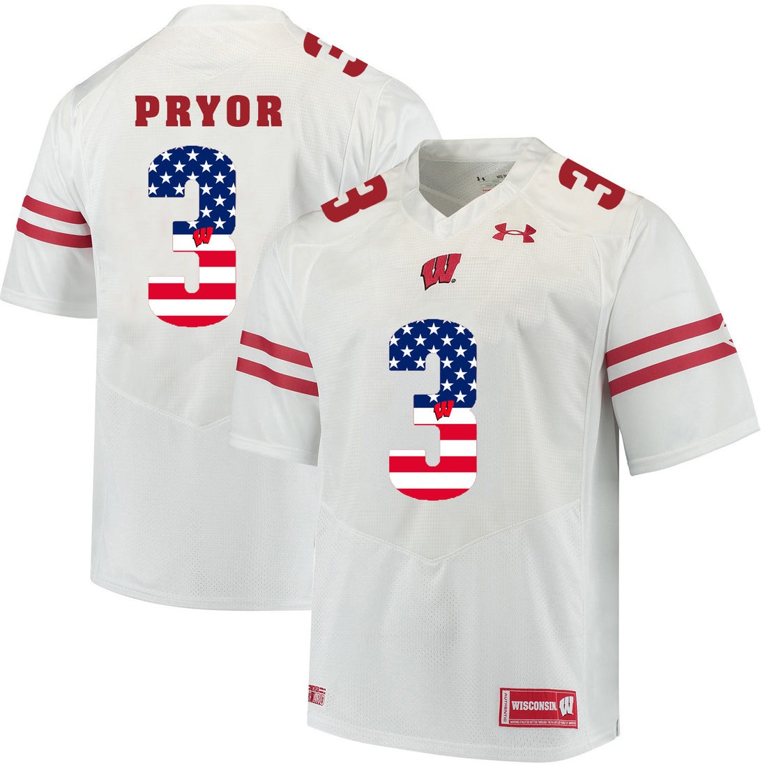 Kendric Pryor Wisconsin Badgers white jersey
