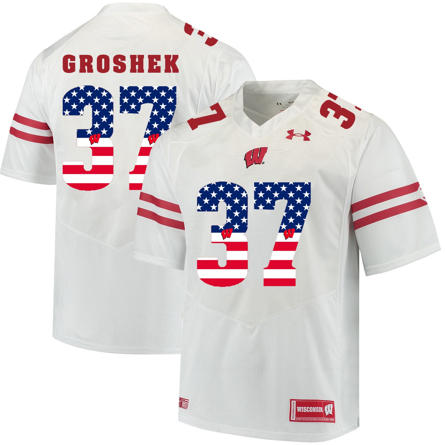 Garrett Groshek Wisconsin Badgers white jersey