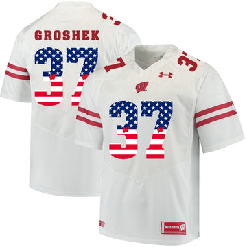 Garrett Groshek Wisconsin Badgers white jersey