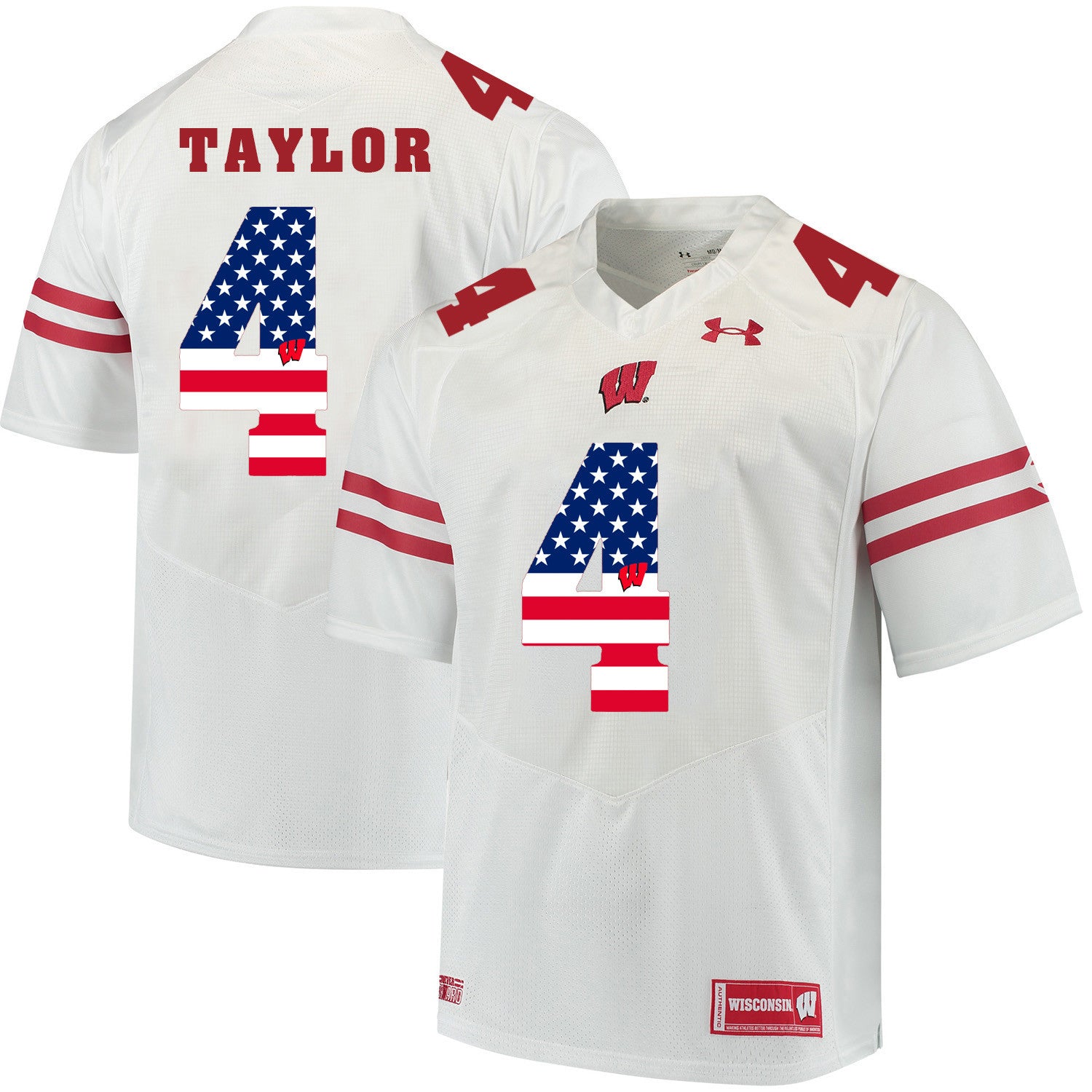 A.J. Taylor Wisconsin Badgers white jersey