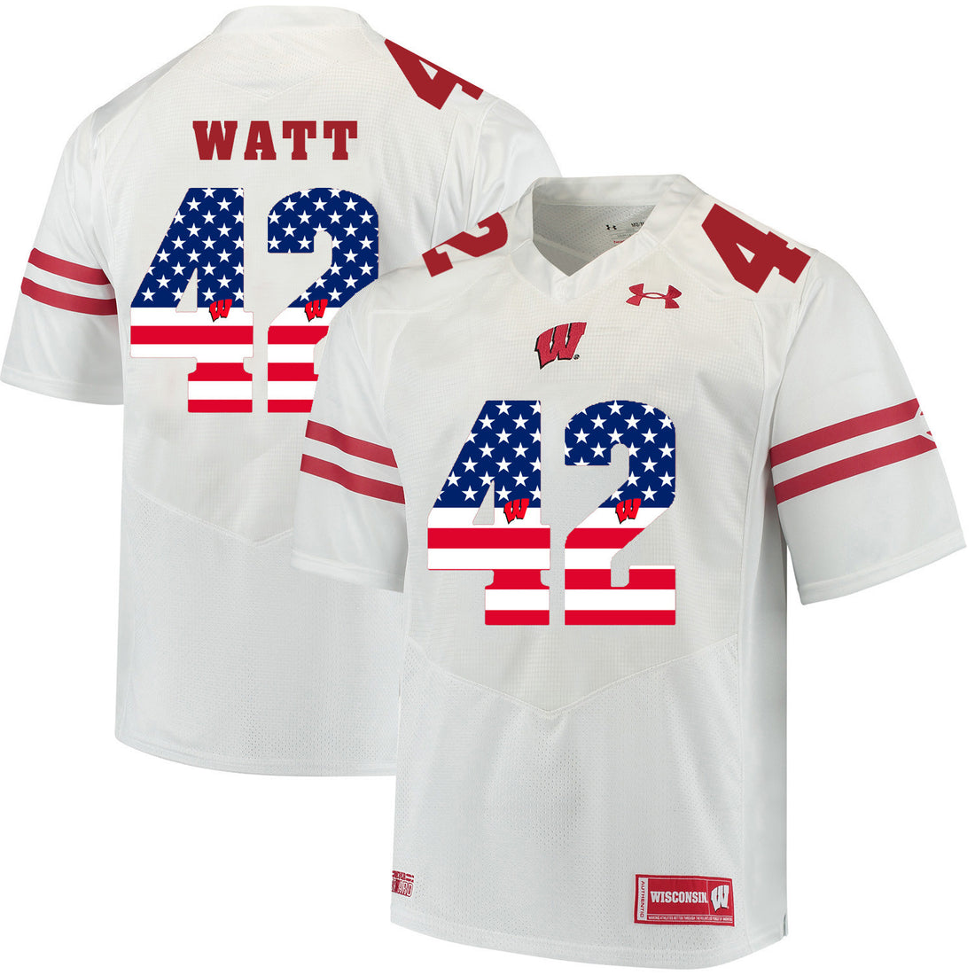 T.J. Watt Wisconsin Badgers white jersey