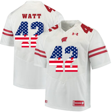 T.J. Watt Wisconsin Badgers white jersey