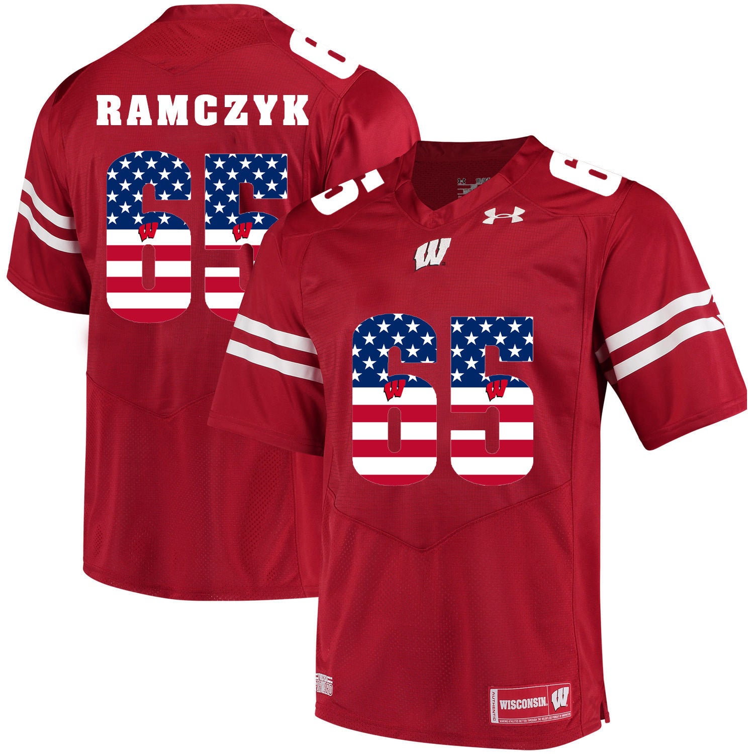 Ryan Ramczyk Wisconsin Badgers red jersey