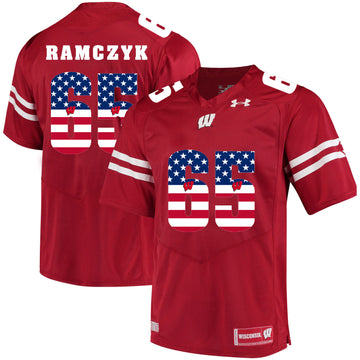 Ryan Ramczyk Wisconsin Badgers red jersey
