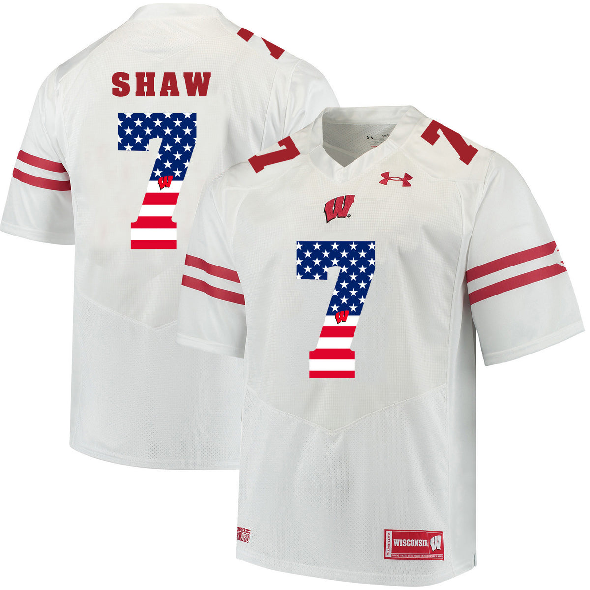Bradrick Shaw Wisconsin Badgers white jersey