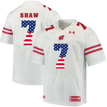 Bradrick Shaw Wisconsin Badgers white jersey