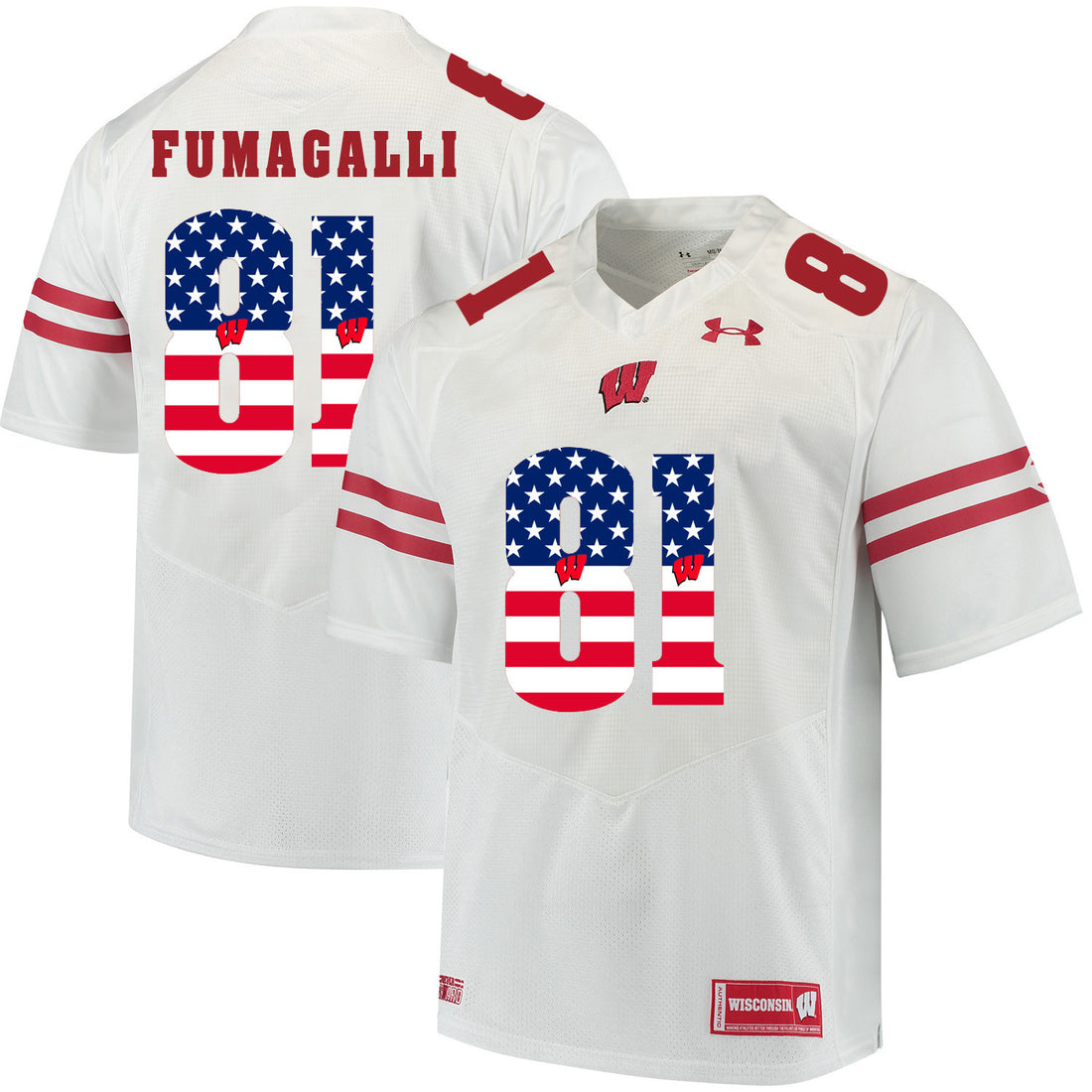 Troy Fumagalli Wisconsin Badgers white jersey