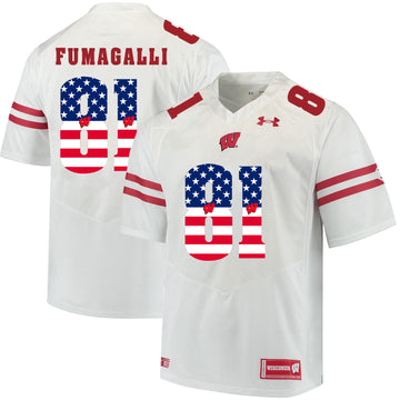 Troy Fumagalli Wisconsin Badgers white jersey