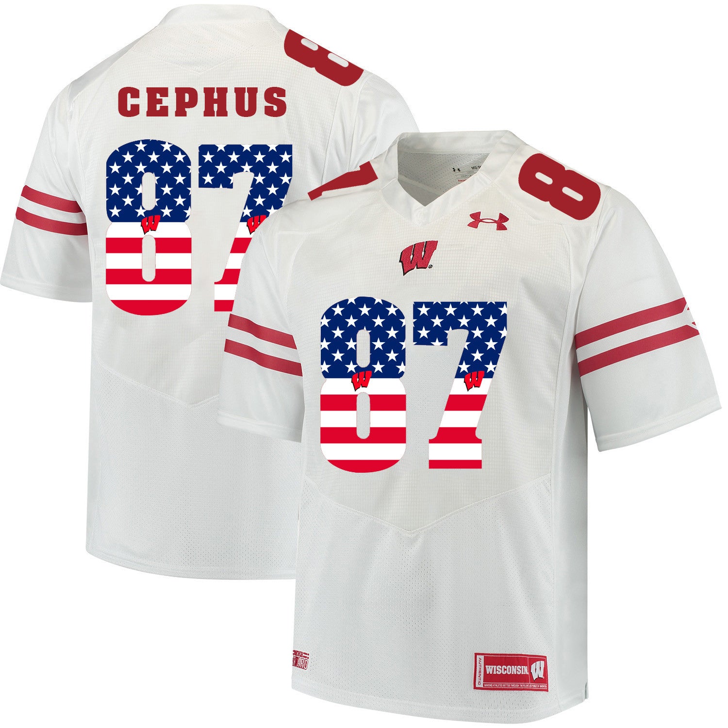 Quintez Cephus Wisconsin Badgers white jersey