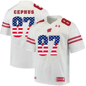 Quintez Cephus Wisconsin Badgers white jersey