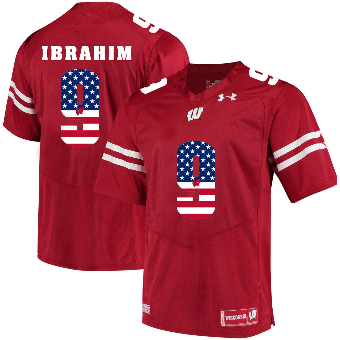 Rachid Ibrahim Wisconsin Badgers red jersey