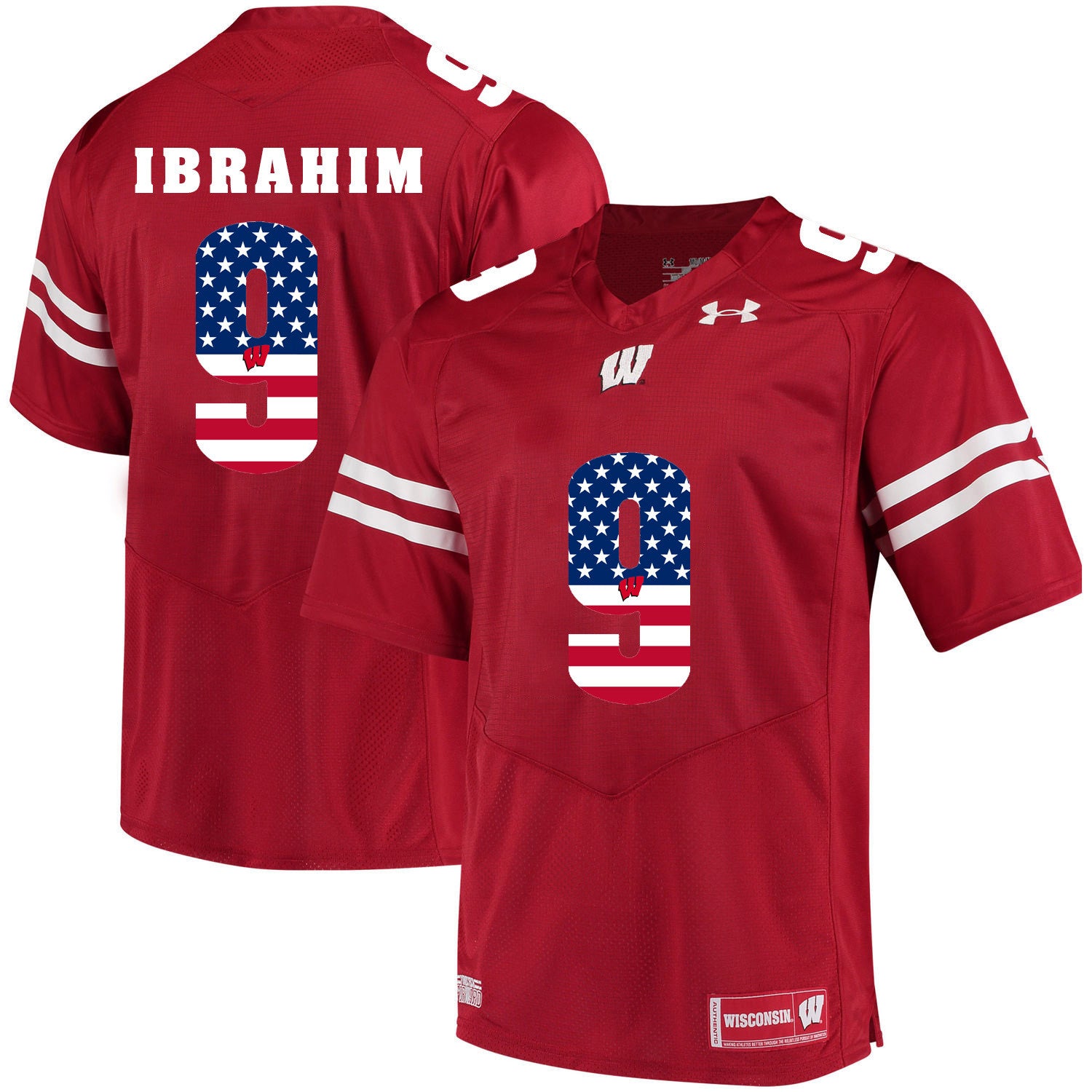 Rachid Ibrahim Wisconsin Badgers red jersey