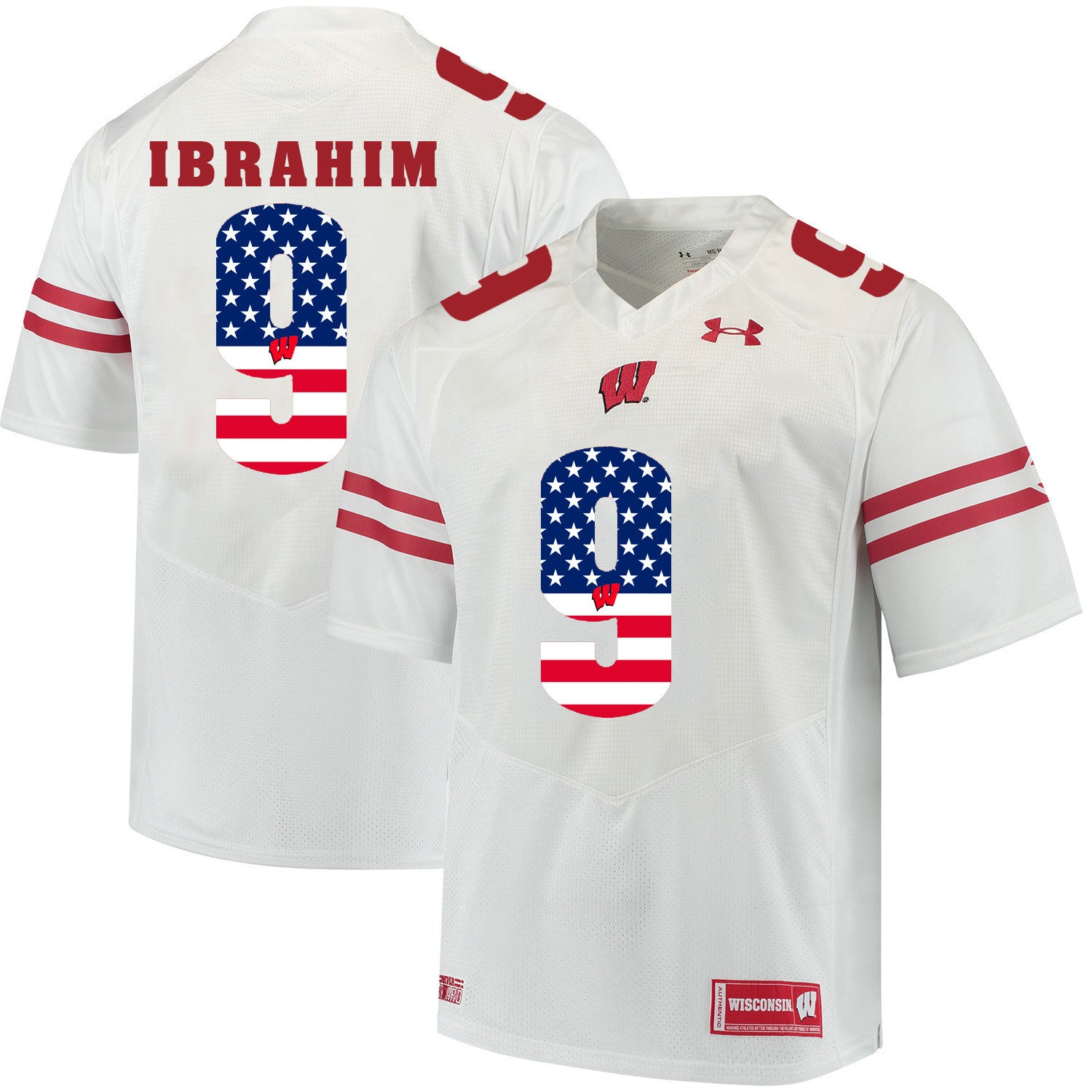 Rachid Ibrahim Wisconsin Badgers white jersey