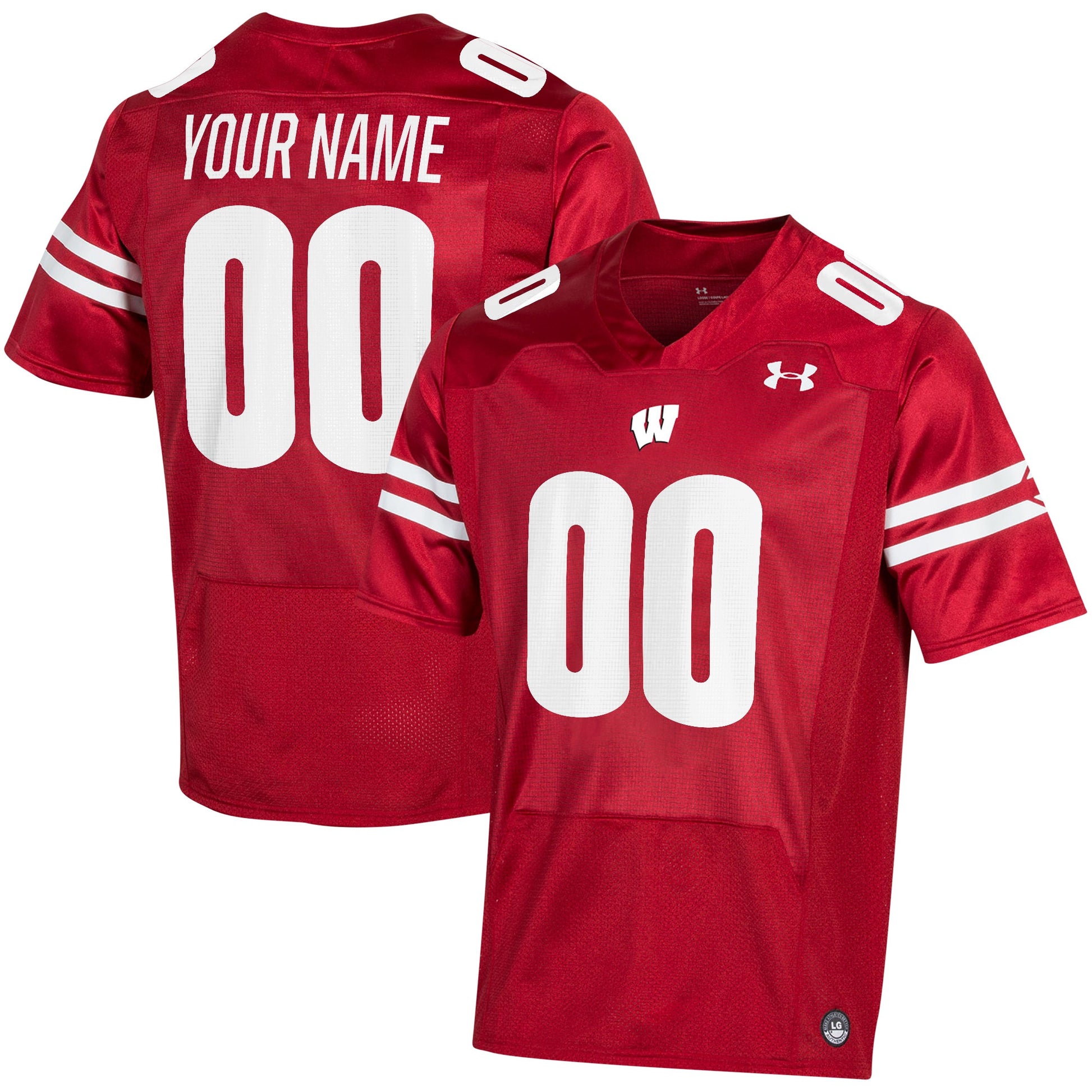 Custom Wisconsin Badgers red jersey