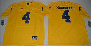 Jim Harbaugh Michigan Wolverines gold Limited jersey