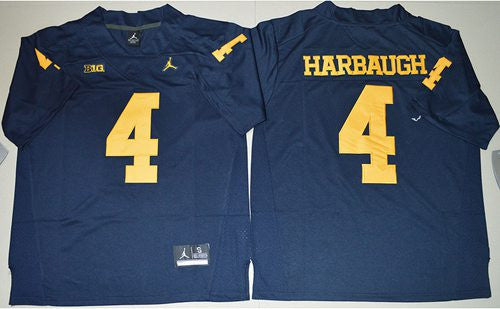 Jim Harbaugh Michigan Wolverines navy jersey