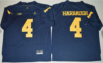 Jim Harbaugh Michigan Wolverines navy jersey