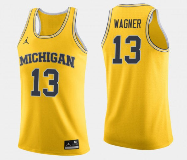 Michigan Moritz Wagner Michigan Wolverines yellow jersey