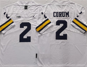 Michigan Corum Michigan Wolverines white jersey