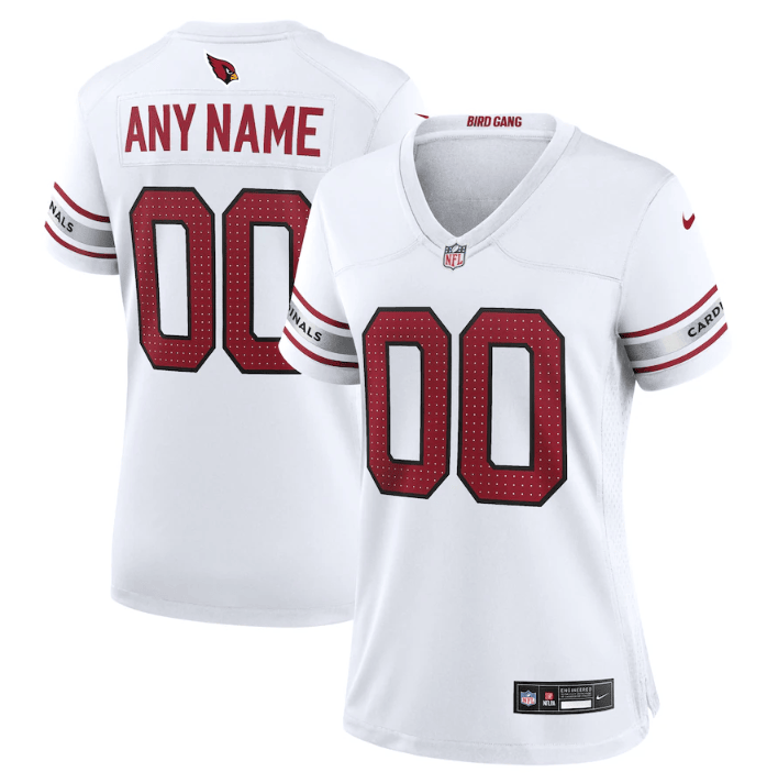 Custom Arizona Cardinals white Game jersey