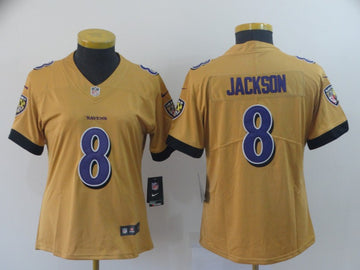 Lamar Jackson Baltimore Ravens gold Inverted Legend jersey