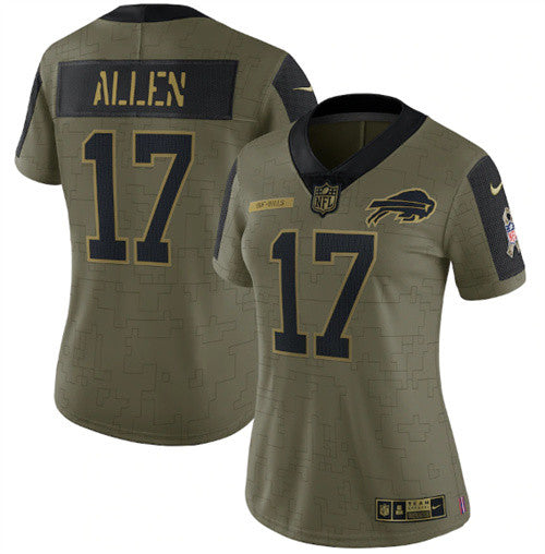 Josh Allen Buffalo Bills olive Salute To Service jersey