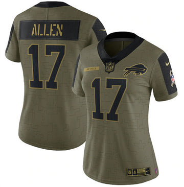 Josh Allen Buffalo Bills olive Salute To Service jersey
