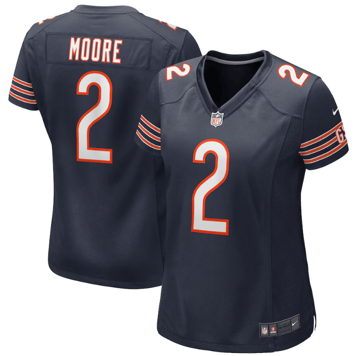 D.J. Moore Chicago Bears navy Game jersey